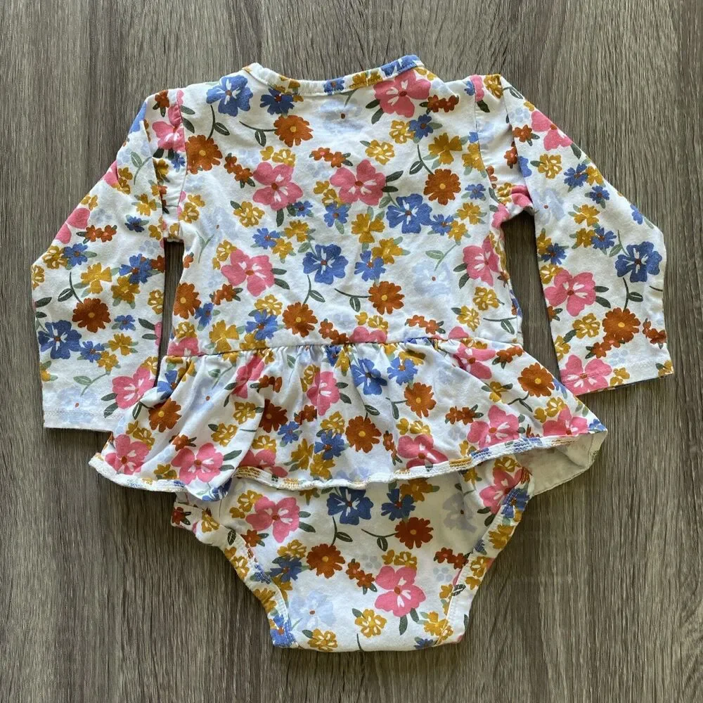 Carters Baby Girls One Piece Floral Long Sleeve 18 Months Spring Flowers Boho
